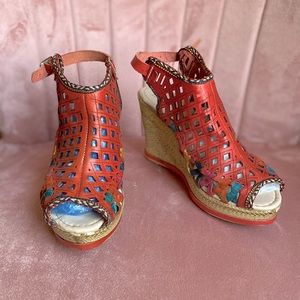 Handmade, Leather, Mexican Sandal Wedges, Huarache